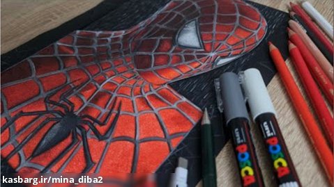 آموزش نقاشی جدید ، مرد عنکبوتی
