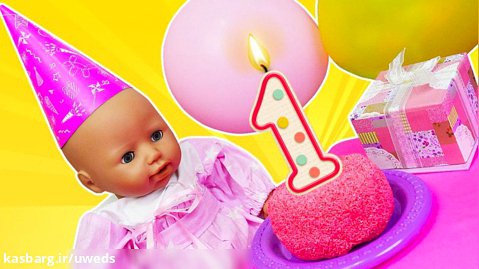 تولدت مبارک - آشپزی غذای اسباب بازی برای عروسک متولد شده