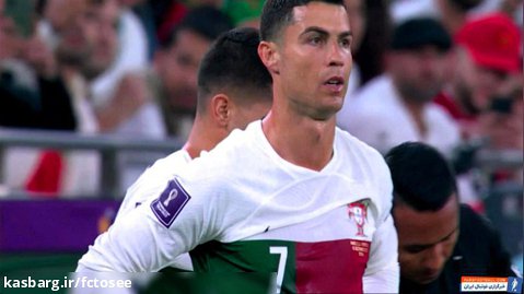 لحظه ورود رونالدو  به زمین و سوت هواداران مراکشی