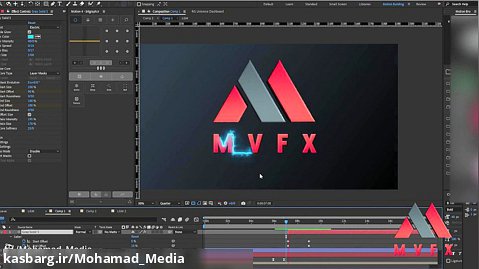 Time Laps طراحی لوگو موشن MVFX با Cinema4D و AfterEffect