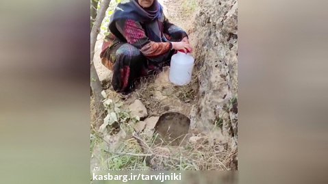 ایجاد آبشخور برای حیوانات وحشی توسط بانوی خوش قلب ایرانی