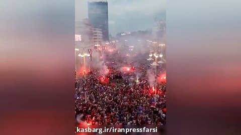 جشن مردم کرواسی پس از کسب مقام سومی در جام جهانی قطر
