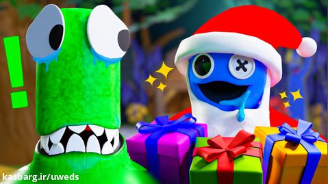 پاپی پلی تایم - رینبو فرندز اما آبی بابانوئل است - انیمیشن روبلاکس