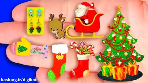 ایده های مینیاتوری آسان کریسمس برای باربی/درخت، بابا نوئل، کادو