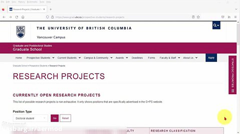 اپلای در دانشگاه بریتیش کلمبیا UBC در تمامی رشته ها و مقاطع (دکتر مصطفی کلهر)