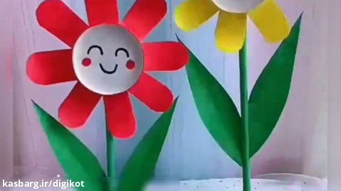 آموزش کاردستی برای کودکان - ساخت گل آفتابگردان با لیوان یکبار مصرف