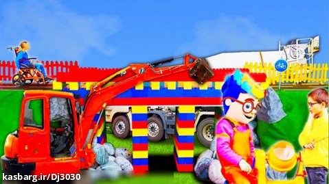فیلم ماشین بازی کودکانه با ماشین های بزرگ و سنگین اسباب بازی : عملیات پل سازی