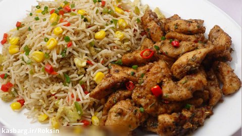 طرز تهیه غذای جدید با مرغ و برنج سرخ شده :: آشپزی خانگی