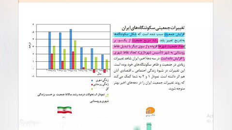 تدریس  جغرافیای دهم قسمت2درس9 ازتغییرات جمعیتی سکونتگاههای ایران تا آخر درس