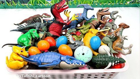 100 دایناسور اسباب بازی در جعبه/مینی فیگور دینوس، تخم دینو، چشم دایناسور