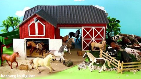 مجموعه بازی مزرعه حیوانات دیوراما - ساخت انبار جدید علوفه برای اسب و گاو