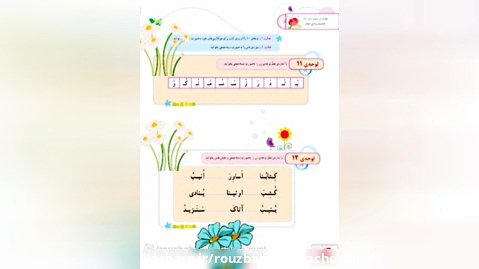 آموزش لوحه ۱۱  و ۱۲ صفحه ۴۶ و ۴۷ کتاب قرآن کلاس اول دبستان