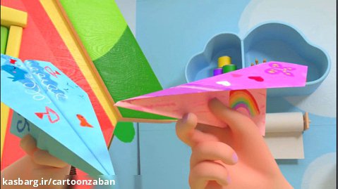 آموزش ساخت موشک کاغذی - آموزش زبان انگلیسی به کودکان با کارتون