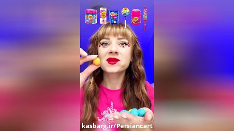 Emoji ASMR در حال خوردن Chupa Chups Party Mukbang