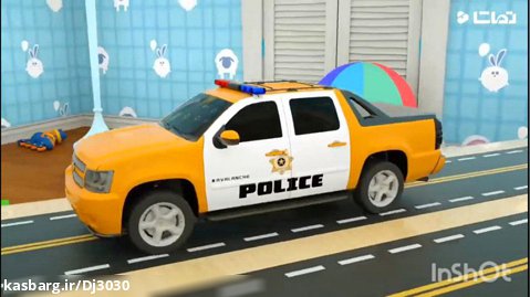 کارتون ماشین پلیس : ساخت ماشین پلیس های رنگی با چرخ توپ فوتبال _۲