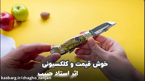 چاقوی ضامن دار و کلکسیونی مدل سرگنجشگی اثر استاد حبیب