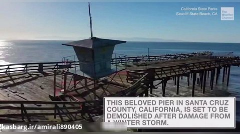 موج های بلند حاصل از طوفان در آمریکا و تخریب سواحل
