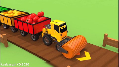 ماشین بازی کودکانه - حمل انواع میوه ها - کلیپ ماشین بازی