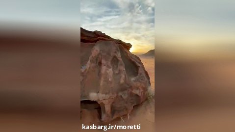 احتمالا فسیلِ سنگ شدۀ یک دایناسور در صحرای تبوک، عربستان