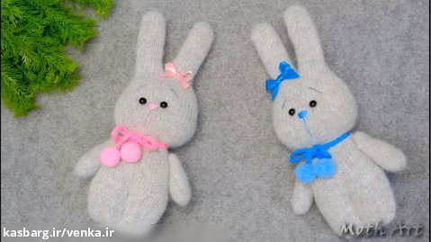 آموزش ساخت خرگوش پشمالو با دستکش