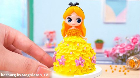 تفریحی و سرگرمی::تزیین کیک پرنسسی مینیاتوری زیبا | بهترین طراحی کیک مینیاتوری