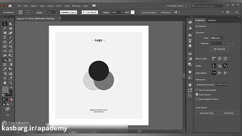 آموزش طراحی لوگو در illustrator با ابزار shape builder