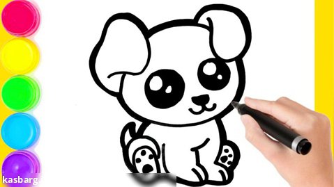 چگونه یک سگ کاوائی را بکشیم | طراحی و نقاشی قدم به قدم | هنر نقاشی کودکان