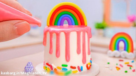 تفریحی و سرگرمی::بهترین تزیین کیک 1000  مینیاتوری | ایده کیک مینیاتوری شیرین