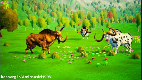 چالش بازی حیوانات وحشی | گاو گوریل دایناسور | جنگ حیوانات وحشی