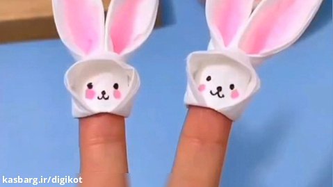 کاردستی - ساخت خرگوش انگشتی با دستمال کاغذی برای عید