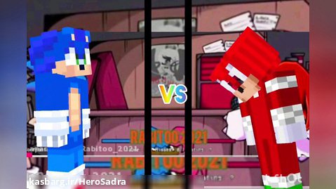 fnf sonic vs knuckles in minecraft