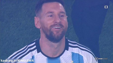 جشن و خوشحالی و اشک های مسی و سایر بازیکنان آرژانتین پیش از آغاز بازی با پاناما