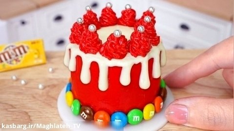 تفریحی و سرگرمی تزیین کیک قرمز مخملی مینیاتوری زیبا بانوان سرگرمی تفریحی