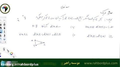 آموزش فضاهای متریک، جلسه اول، دکتر علی اصغر فرخی