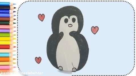 نقاشی پنگوئن ساده|نقاشی پنگوئن|نقاشی پنگوئن کودکانه|نقاشی پنگوئن دخترانه