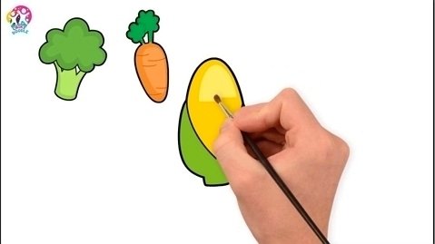 سرگرمی و هنری | آموزش نقاشی سبزیجات | هنر نقاشی کودکان