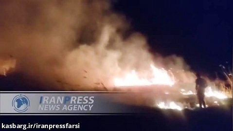 آتش سوزی تالاب میقان در استان مرکزی