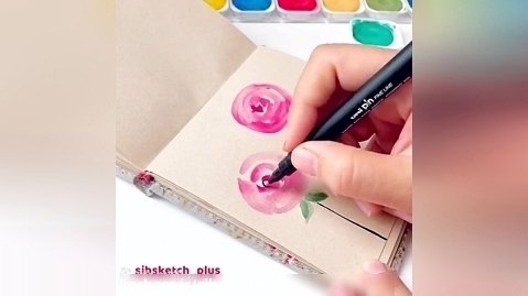 آموزش نقاشی گل ساده با آبرنگ
