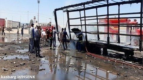 آتش  سوزی سه کامیون در مرز دوغارون خراسان رضوی