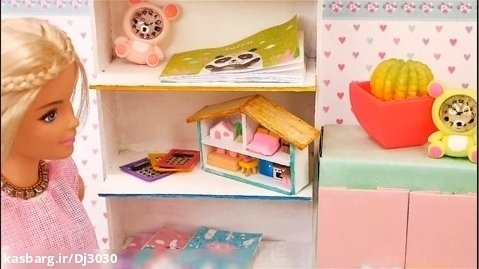 کاردستی جدید عروسک باربی | ایده های اسباب بازی | کاردستی خانه عروسک باربی