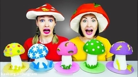چالش های غذایی پیکوپاکی - چالش موکبانگ قارچ های رنگی - بانوان سرگرمی تفریحی
