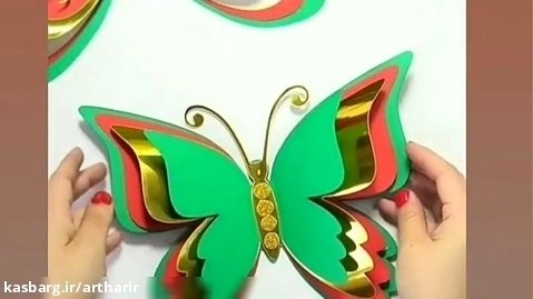 پروانه دکوراتیو|پروانه کاغذی|کاردستی|آموزش پروانه تزئینی
