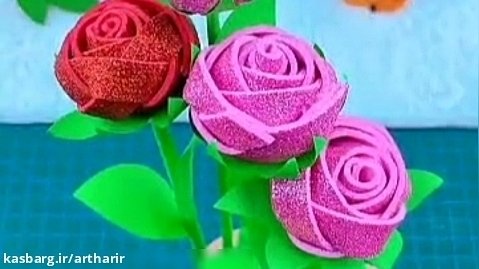 آموزش گل بافوم|فوم اکلیلی|گل رز فومی|ساخت گل فومی |آموزش گل با فوم
