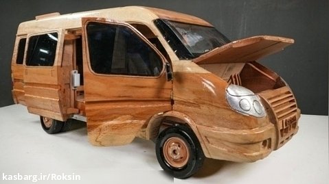 آموزش وصل قطعه های مینی ون چوبی :: ساخت اسباب بازی با چوب