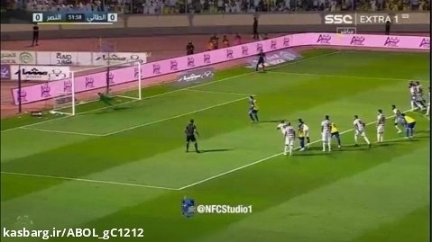 گل اول النصر به الطائی توسط کریستیانو  در بازی دیشب