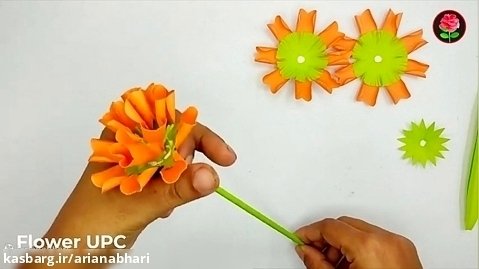 آموزش ساده ساختن کاردستی در خانه | روش ساختن گل کاغذی