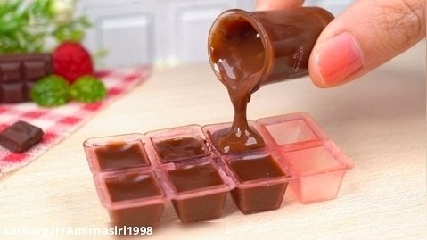 ساخت آسان شکلات مینیاتوری با دانه کاکائو | طرز تهیه دسر شکلاتی ریز خانگی