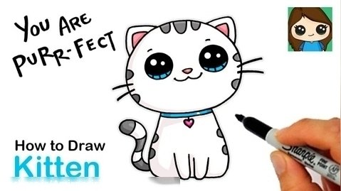 چگونه یک بچه گربه فوق العاده زیبا بکشیم - نقاشی های شاد کودکانه