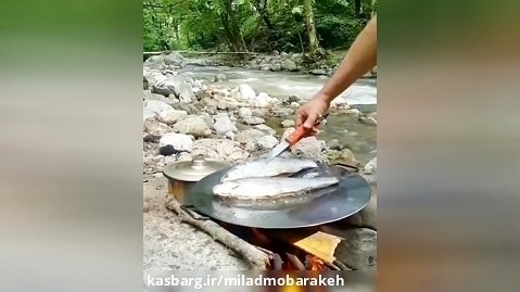 سفر به گیلان - آشپزی در آبشار ویسادار