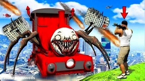 مبارزه قطار ترسناک در مقابل فرانکلین در بازی GTA 5 با لس سانتوس